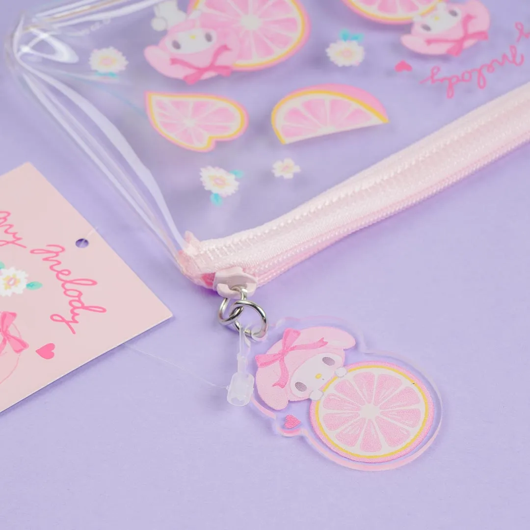 My Melody & Orange Flat Clear Pen Case