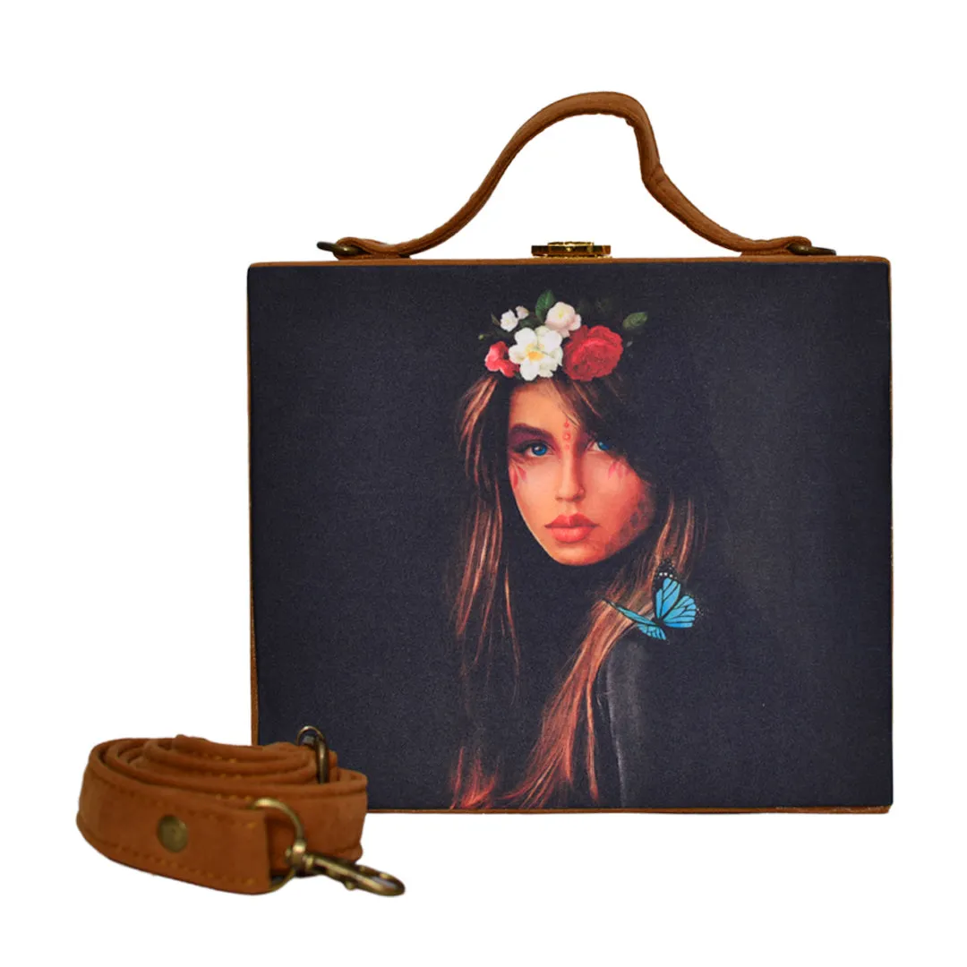 Native Blue Eyes Girl Clutch