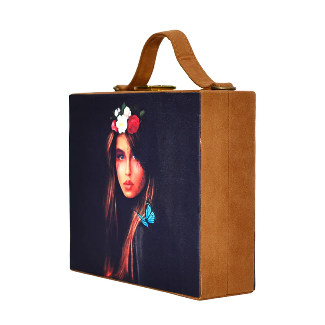 Native Blue Eyes Girl Clutch