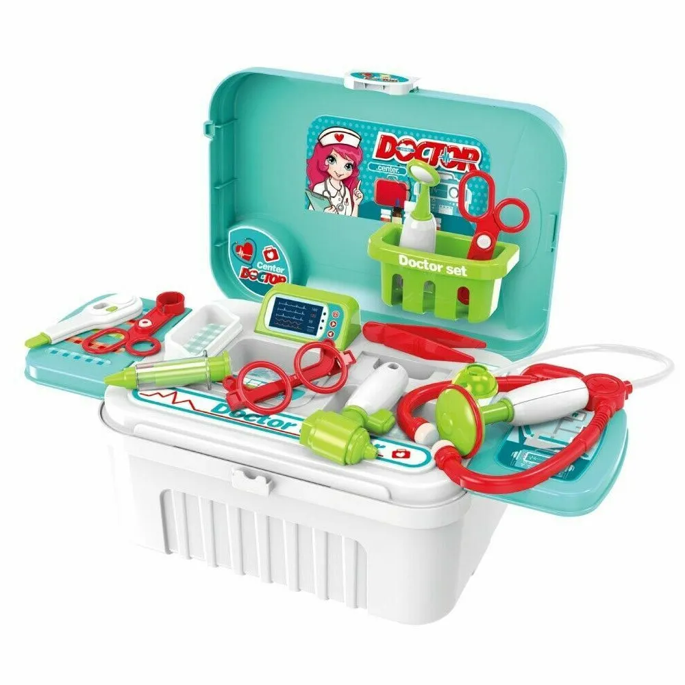 (Net) Aqua And White Kids' Medical Equipment Travel Bag - Your Child's Portable Surgery Kit