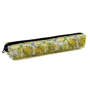 Nishijin-ori Pencil Case - Cats in Jewelry Choker / Yellow - ,  Made in Kyoto, Japan,  Japanese traditional craft pen case