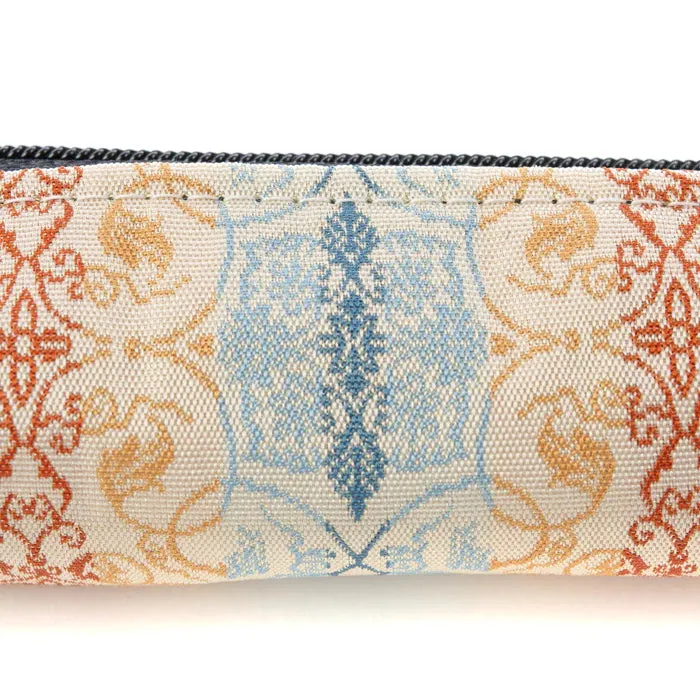 Nishijin-ori Pencil Case - Grapevine Arabesques / White Brown - ,  Made in Kyoto, Japan,  Japanese traditional craft pen case