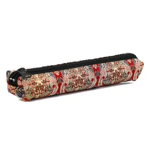 Nishijin-ori Pencil Case - Paulownia Flower and Phoenix in Roundel - ,  Made in Kyoto, Japan,  Japanese traditional craft pen case