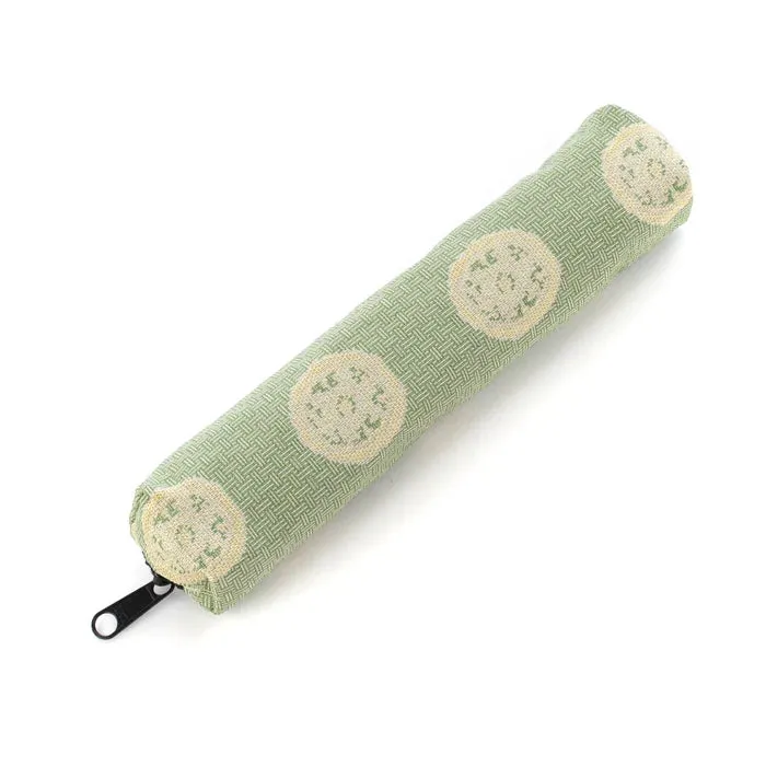 Nishijin-ori Pencil Case - Ring Pattern / Green - ,  Made in Kyoto, Japan,  Japanese traditional craft pen case