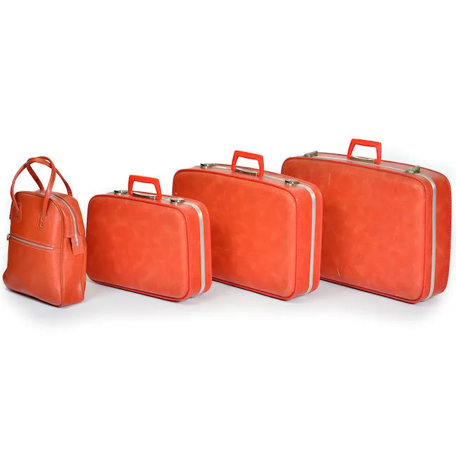 Orange Vintage Luggage Set