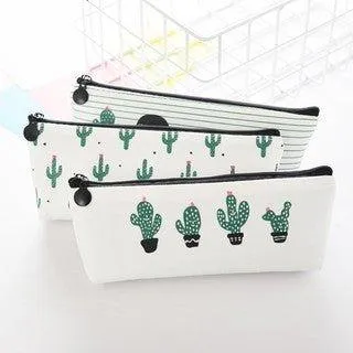 Original Korean Style Simple Hand-painted Cactus Pencil Case Storage Bag Cosmetic Bag NP-H7TGY-1