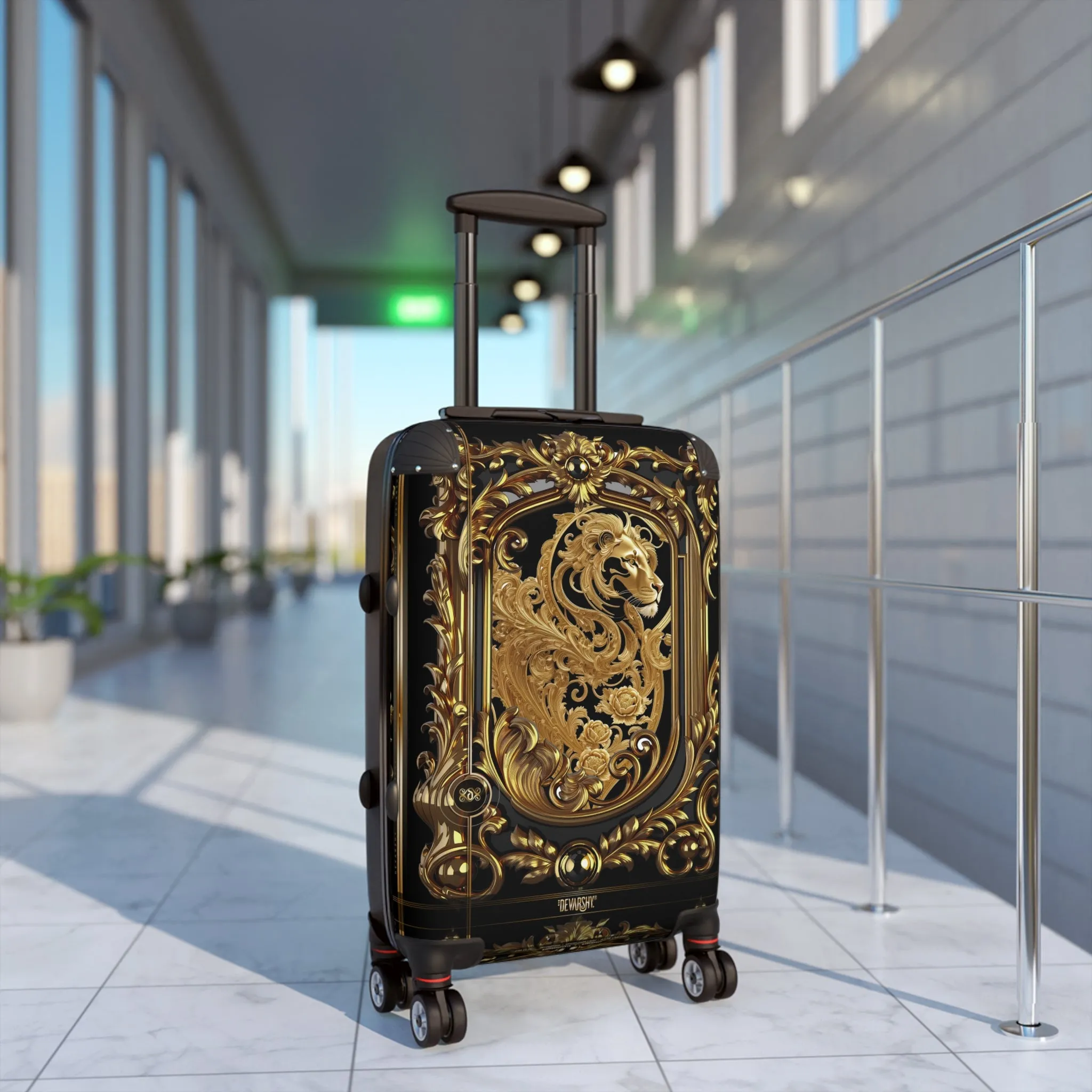 Ornate Lion Suitcase Golden Baroque Travel Luggage Carry-on Suitcase Luxury Hard Shell Suitcase Travel Suitcase | X3481