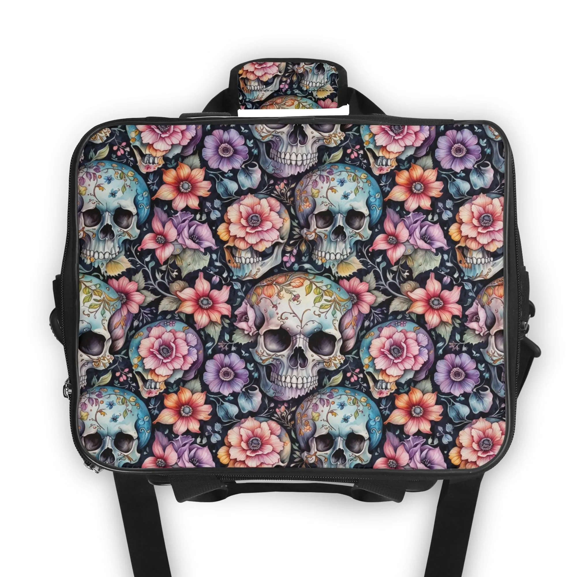 Pastel Floral and Skulls Insulated Leakproof Cooler Bag Lunch Box