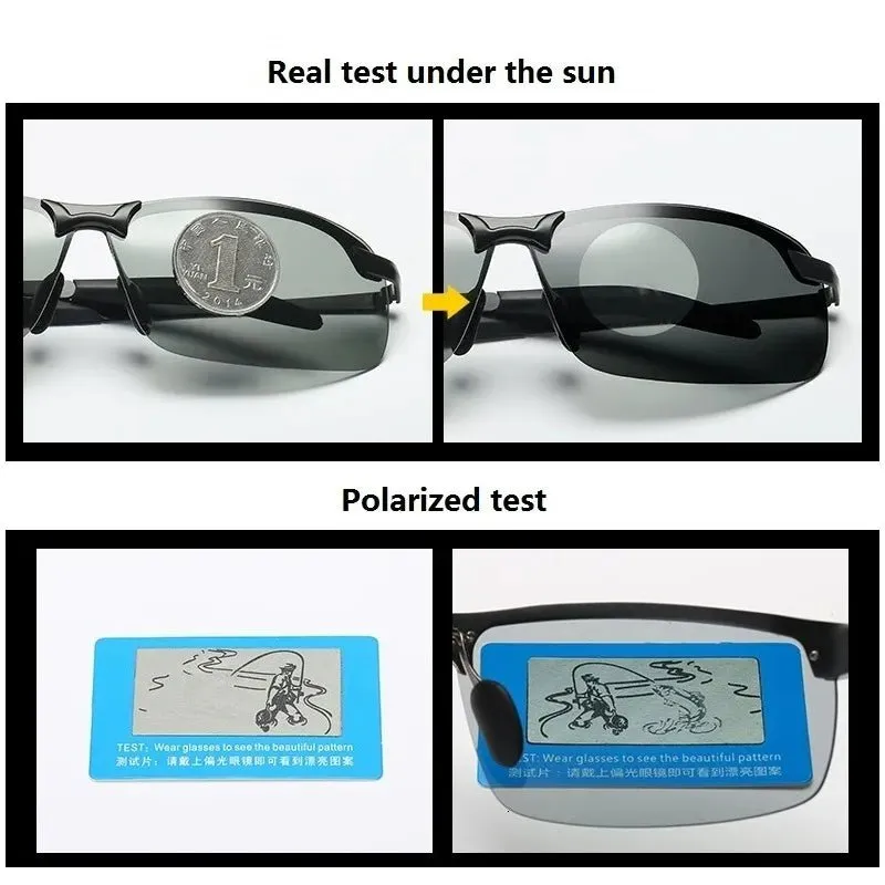 Penetrating Glasses - Photochromic Sunglasses Men Polarized Driving Chameleon Glasses Male Change Color