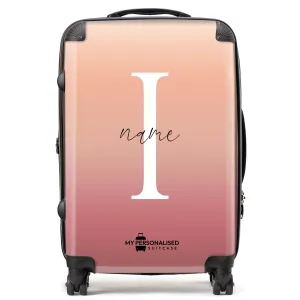 Personalised Nude Peach Ombre Gradient Suitcase