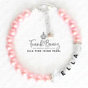 Pink Pearl Personalized Dog Cat Necklace Luxury Pet Necklace