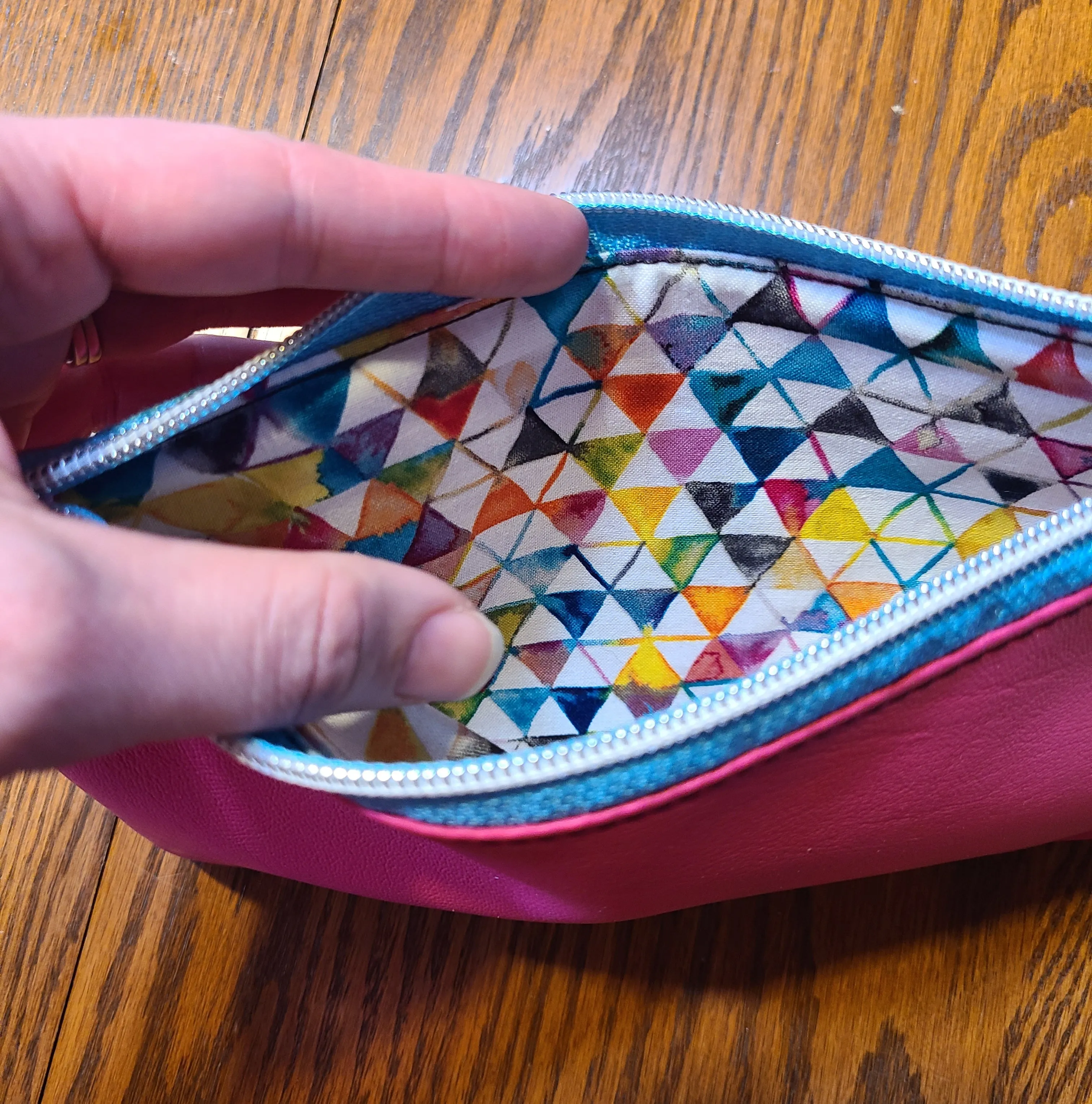 Pink Vinyl Pencil Pouch