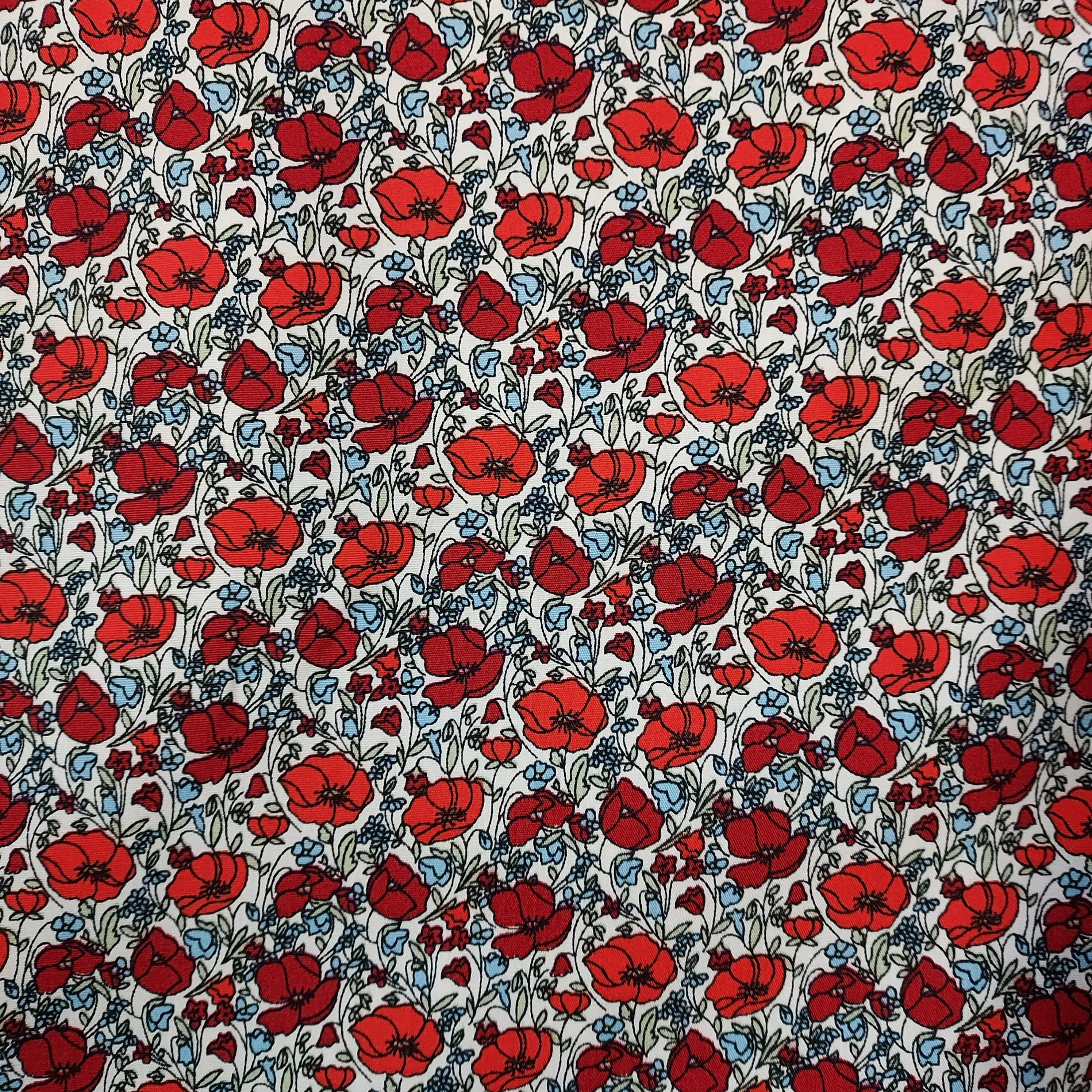 Poppies Cotton Poplin Fabric