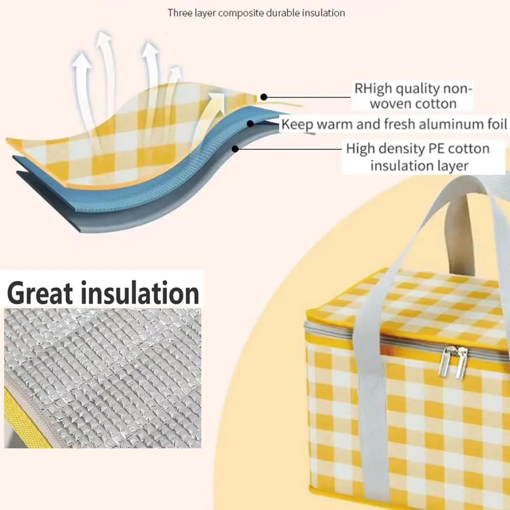 Portable Light-duty Travel Heat Insulation Insulation Bag Leak-proof Waterproof Thickened Aluminum Film Picnic Basket