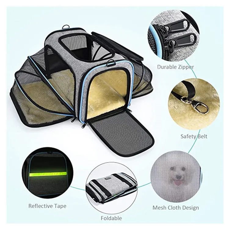 Portable Pet Backpack Expandable Breathable Travel Pet Bag