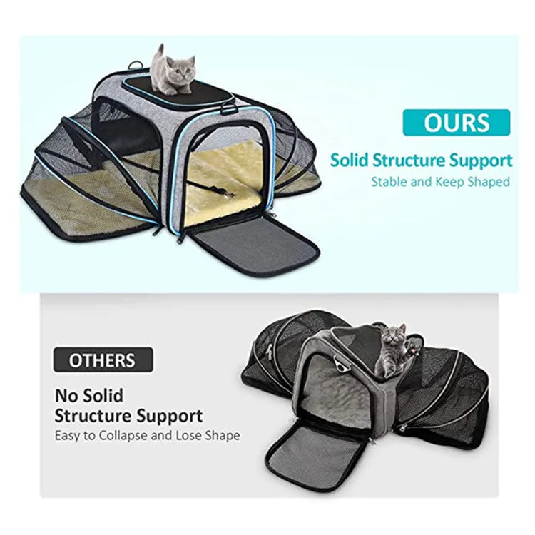 Portable Pet Backpack Expandable Breathable Travel Pet Bag