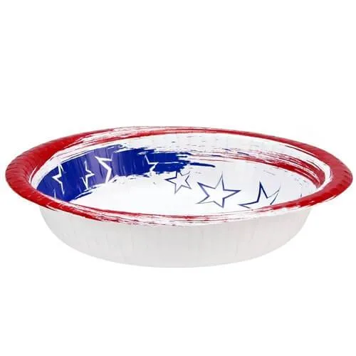 Premium Heavy Weight Paper Stars 'N Stripes Tableware<br/>Size Options: 12inch Plate, 10inch Plate, 8.75inch Plate, 7inch Plate, 12oz Bowl, 20oz Bowl, Lunch Napkin, 12oz Cup and Combo Cutlery