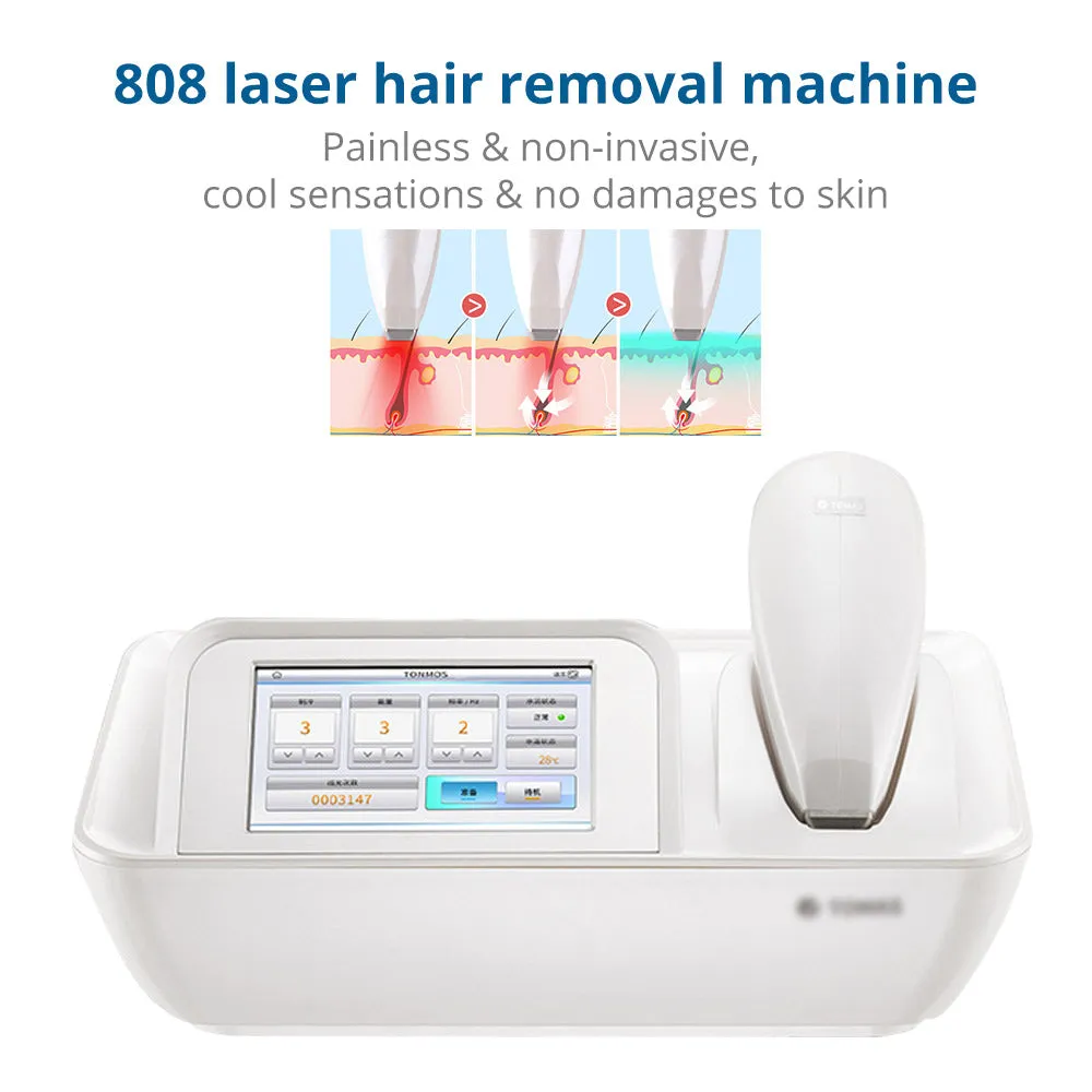 Professional 808nm Diode Laser Hair Removal Skin Rejuvenation Device 1000w Shots