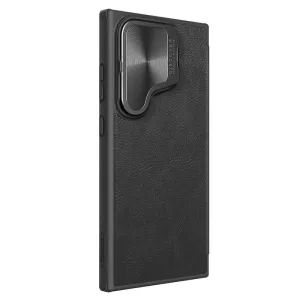 Qin PU Leather Flip Wallet Phone Case With Camera Holder Bracket For Samsung Galaxy S24