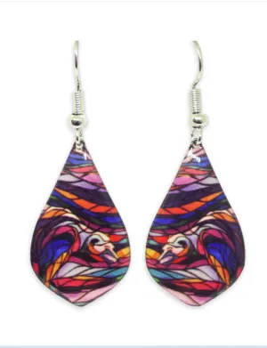 "Salmon Hunter" Dangle Earrings by Native Artist, Don Chase