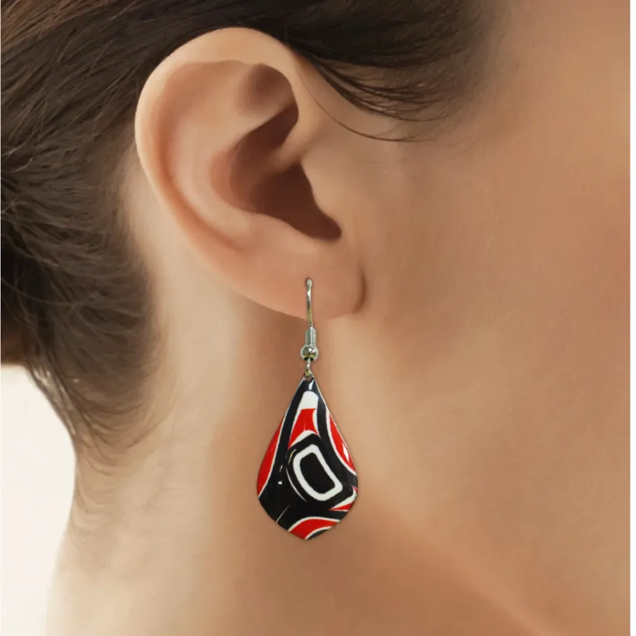 "Salmon" Dangle Earrings by Indigenous Artist Jamie Sterritt