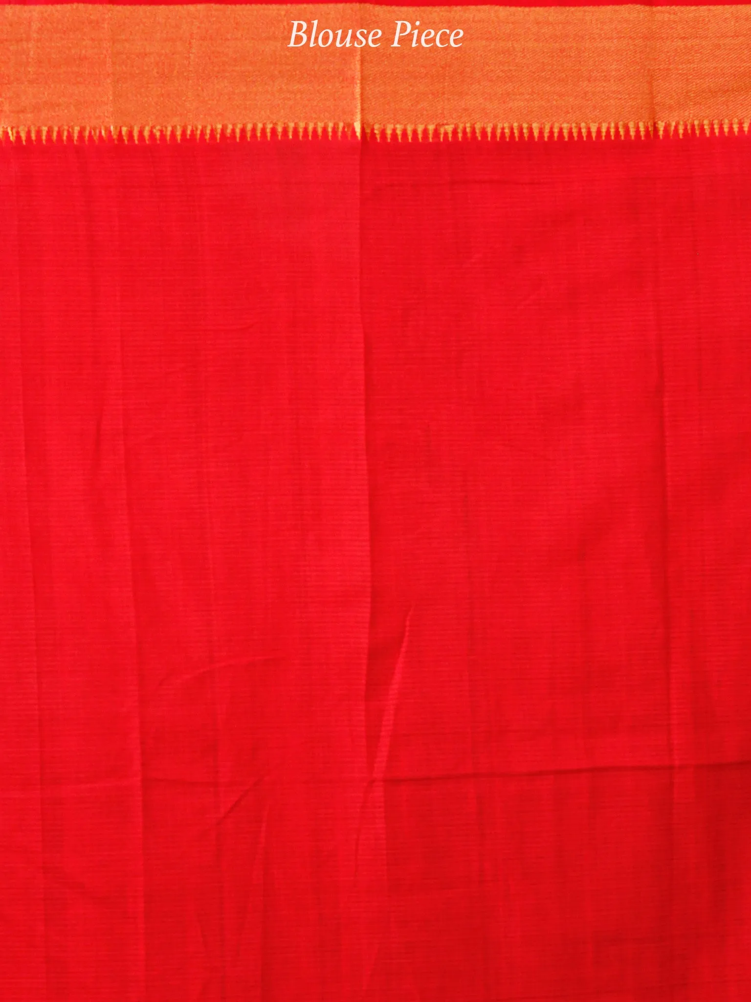 Red Golden Handloom Mangalagiri Cotton Saree With Zari Border - S031703688