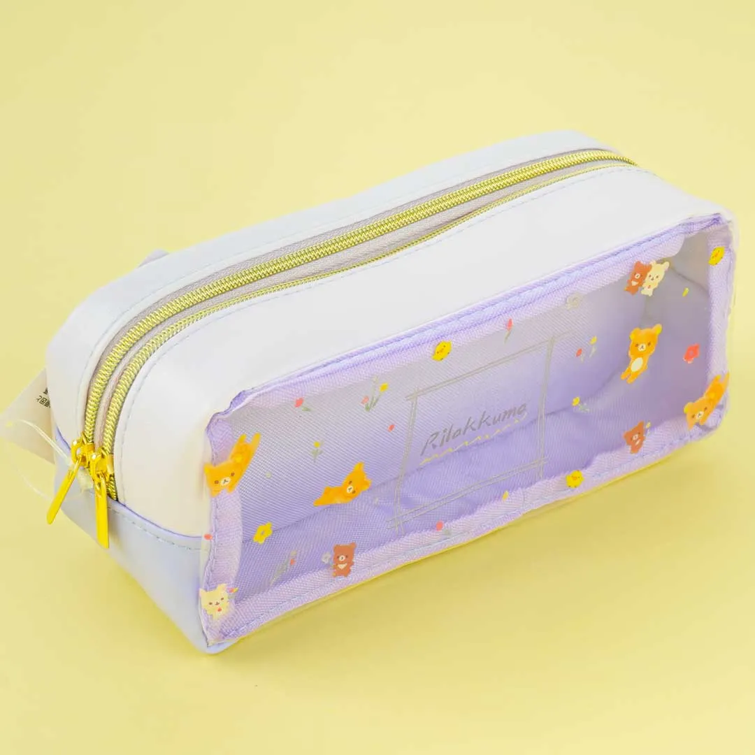 Rilakkuma & Friends Double Layer Clear Pocket Pen Case