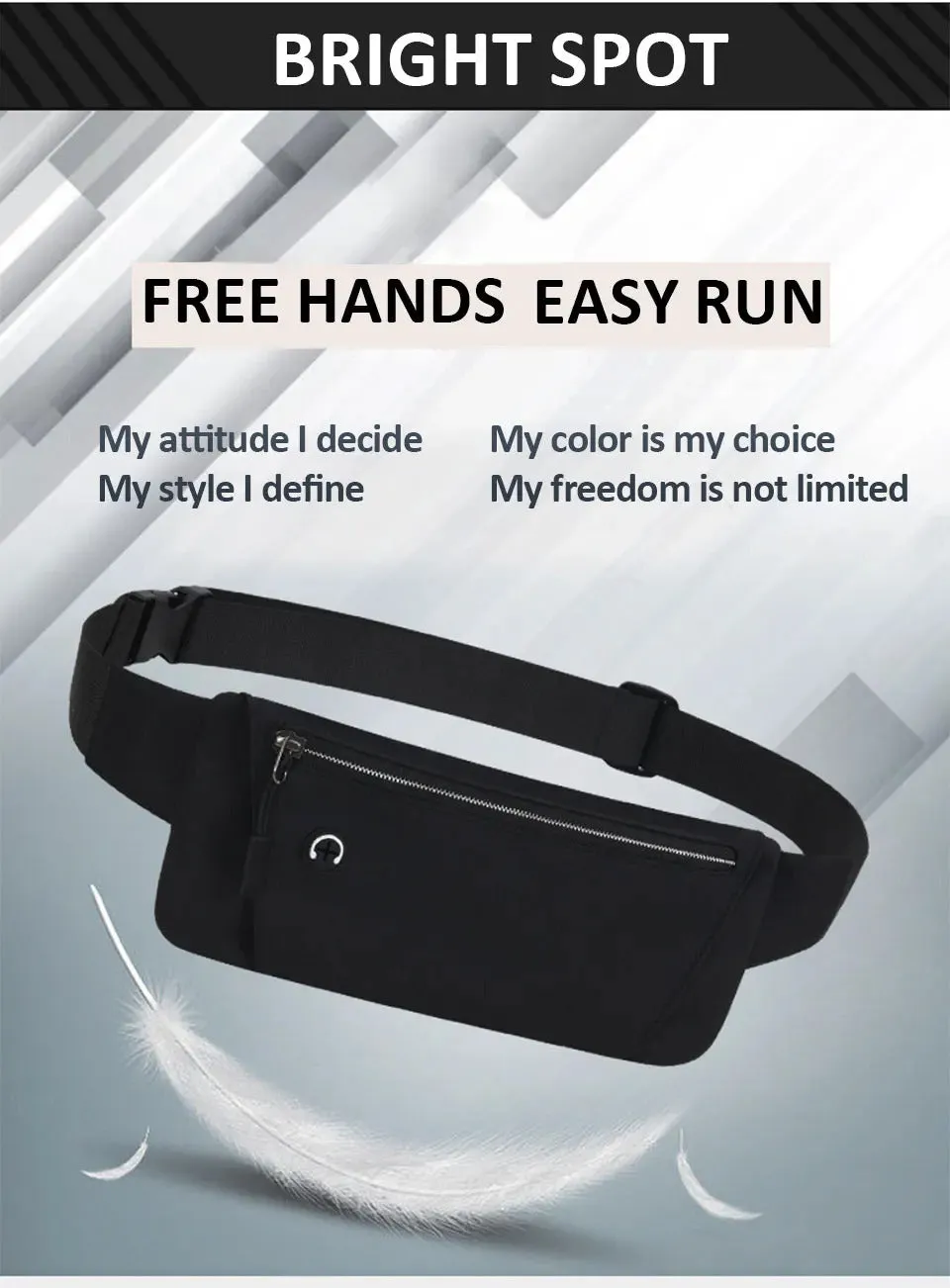 Running Waist Bag Sports Belt Pouch Mobile Phone Bag Men Women Waist Pack Lightweight Gym Sports Bag Waist Pack Adjustable Strap