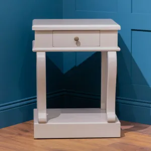 Scroll Grey 1-Drawer End Table by Tara Lane