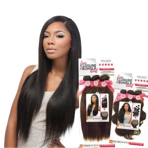 SENSATIONNEL BARE & NATURAL Lace Closure   Bundle Deal Straight