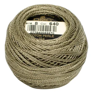 Size 8 Pearl Cotton Ball in Color 640 ~ Very Dark Beige Grey