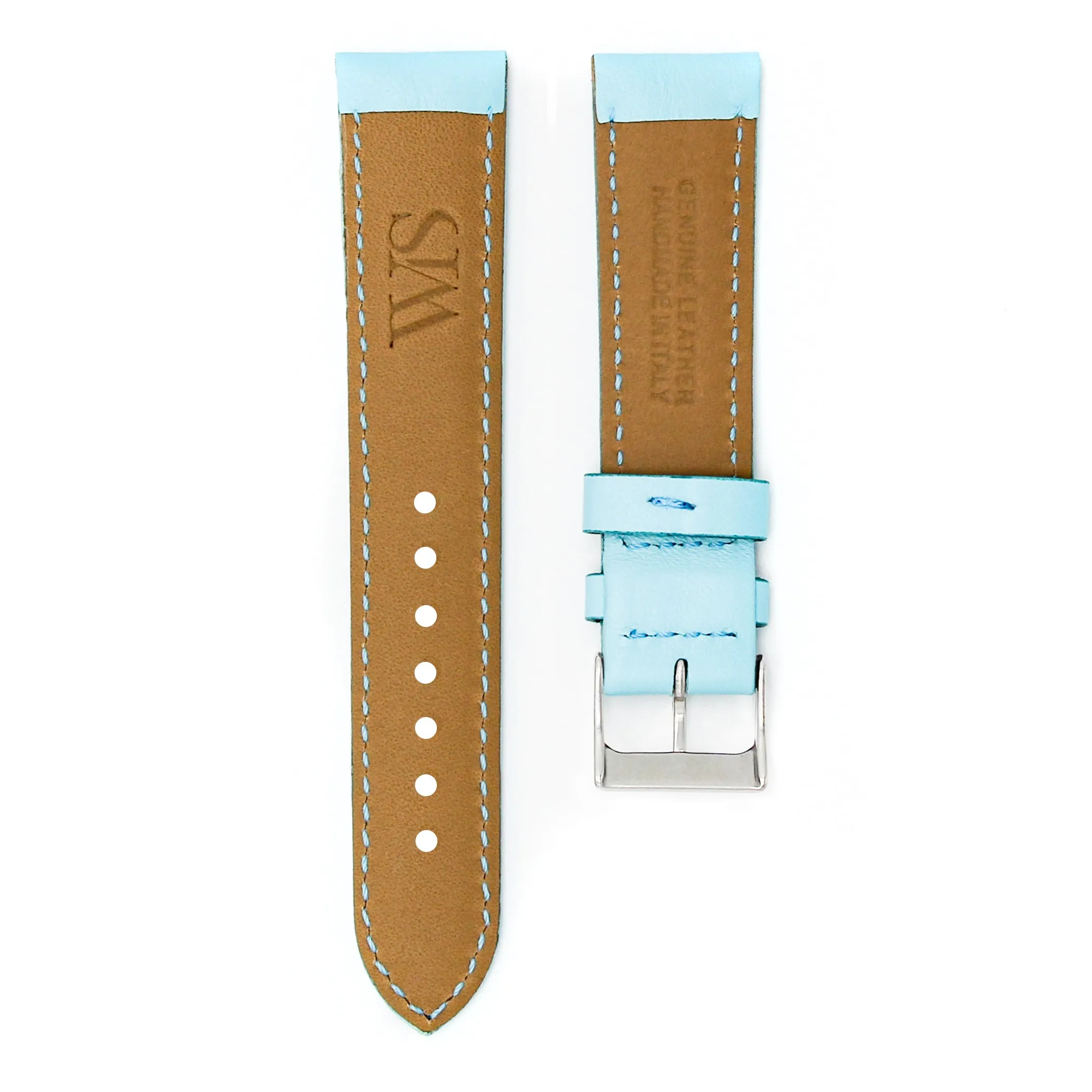 Sky Blue - Handmade Italian Leather Watch Strap For Longines Elegant Collection