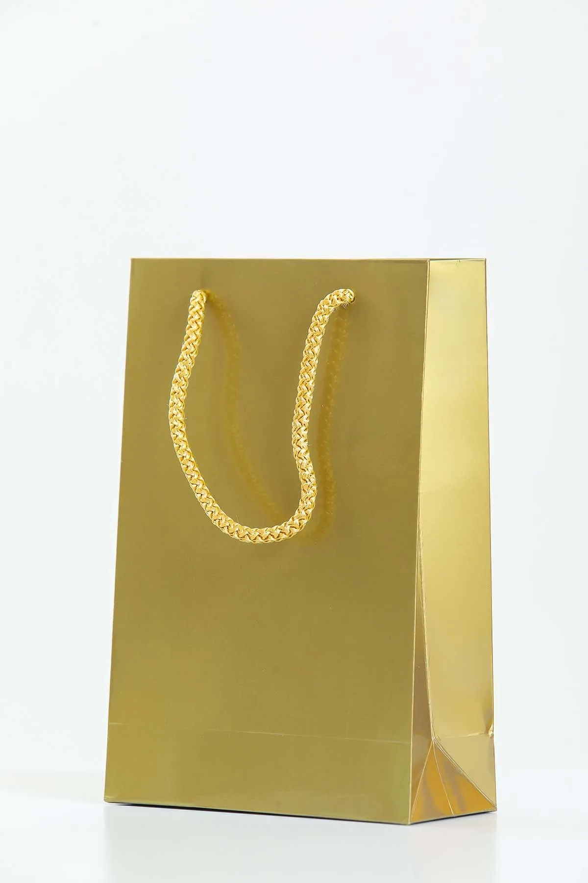 Small Gold Glossy Laminated Uk Carrier Bags