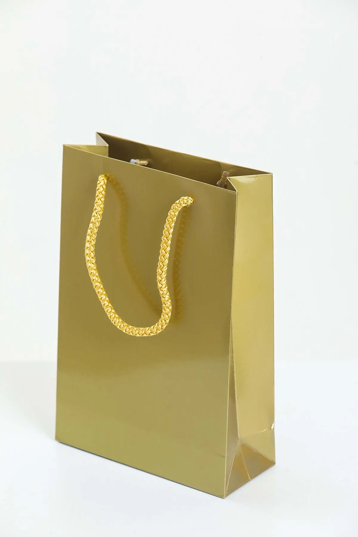 Small Gold Glossy Laminated Uk Carrier Bags