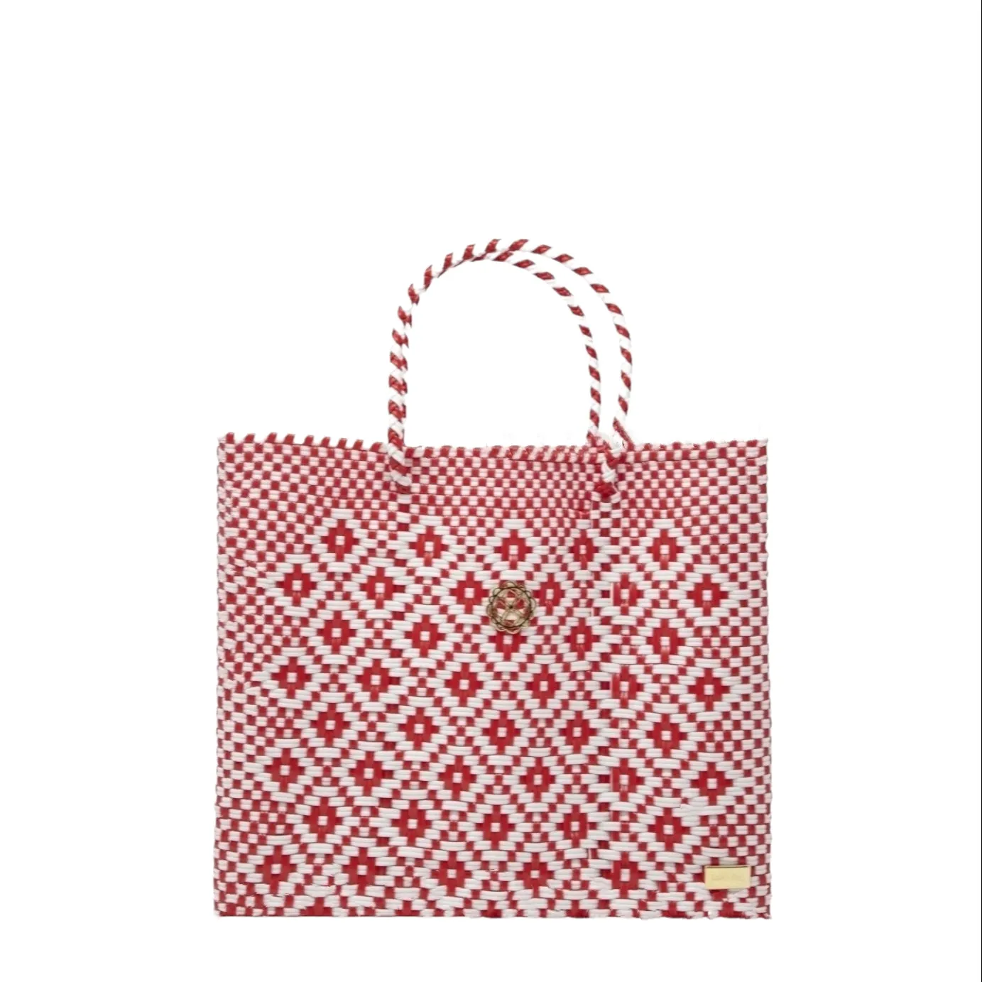 SMALL RED AZTEC TOTE BAG