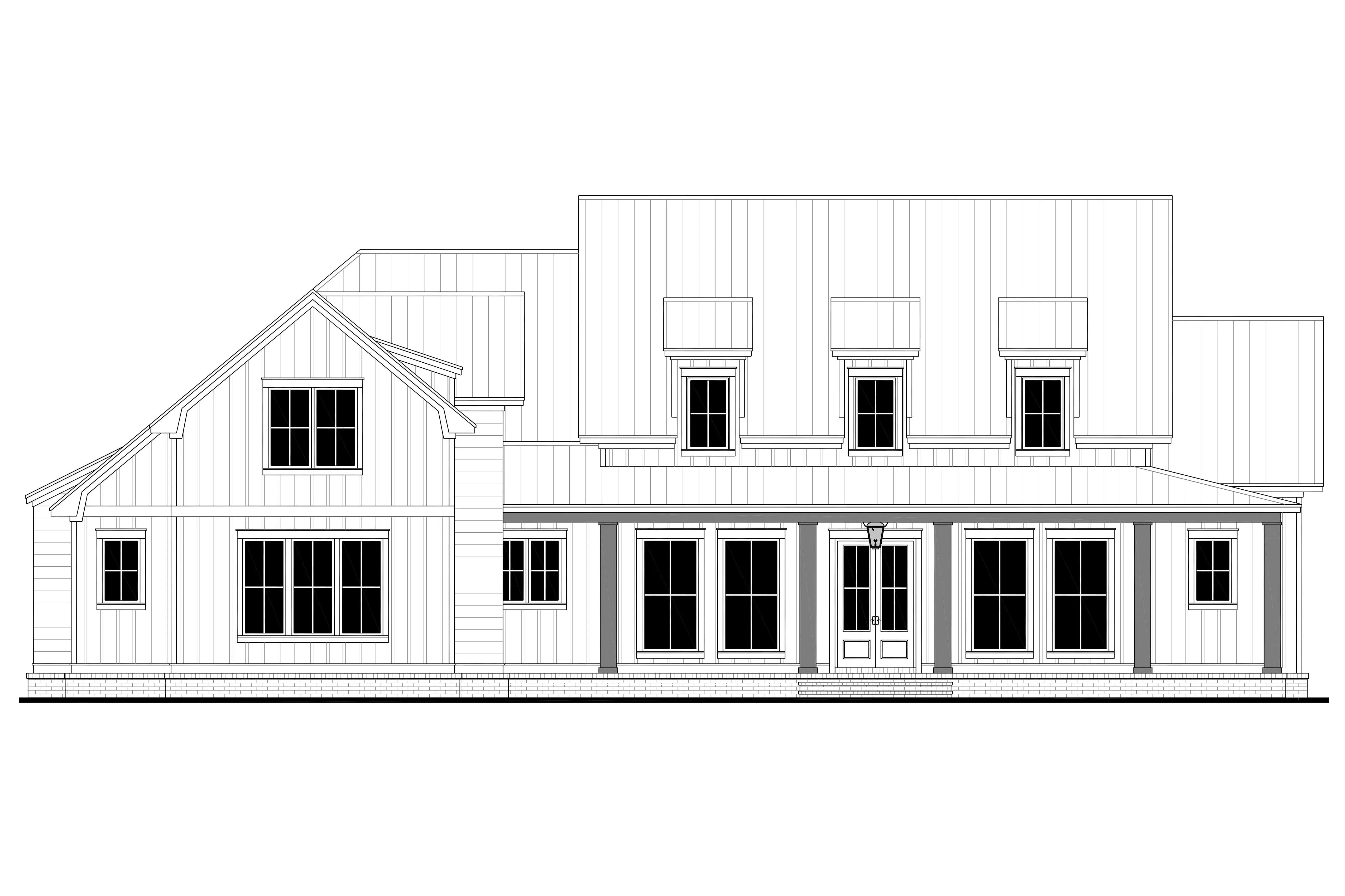 Spacious 4-Bedroom Home Plan with Front and Rear Porches