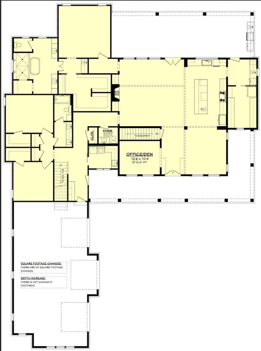 Spacious 4-Bedroom Home Plan with Front and Rear Porches