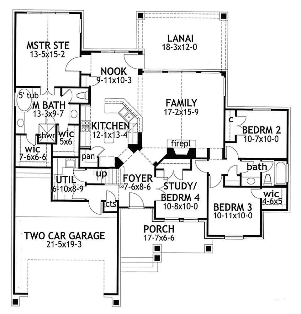 Spacious Family Home Plan: 1,764 sq ft