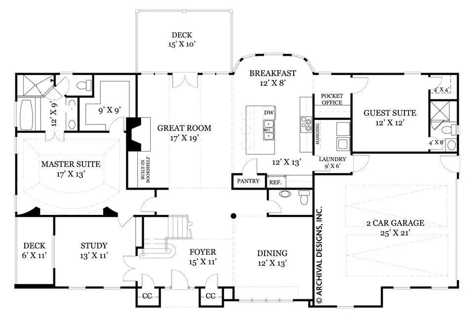 Spacious Home Plan with 4 Bedrooms, 4 Bathrooms, and Walkout Basement