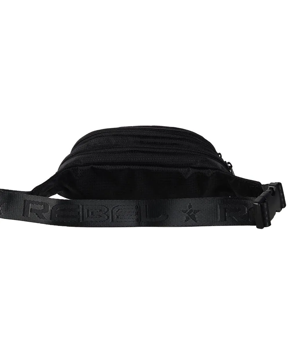 Strike in Black Youth Rebel Fanny Pack with Black Zipper