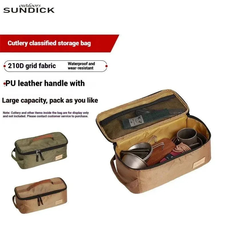 SUNDICK Outdoor Picnic Tableware Cups And Utensils Storage Bag Stove Head Gas Cylinder Storage Bag Handheld Sorting Bag