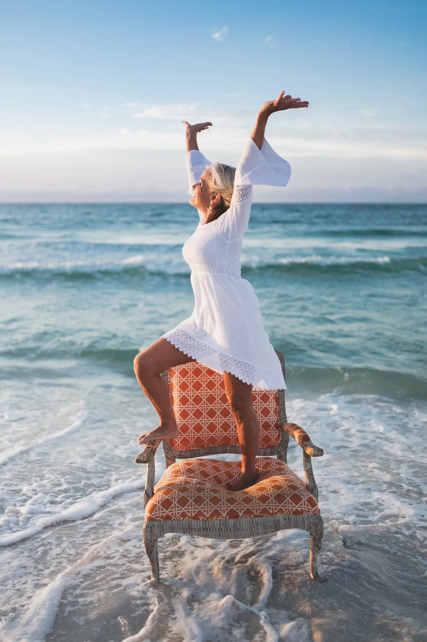 The April Off Shoulder Hi/Low Dress  - White