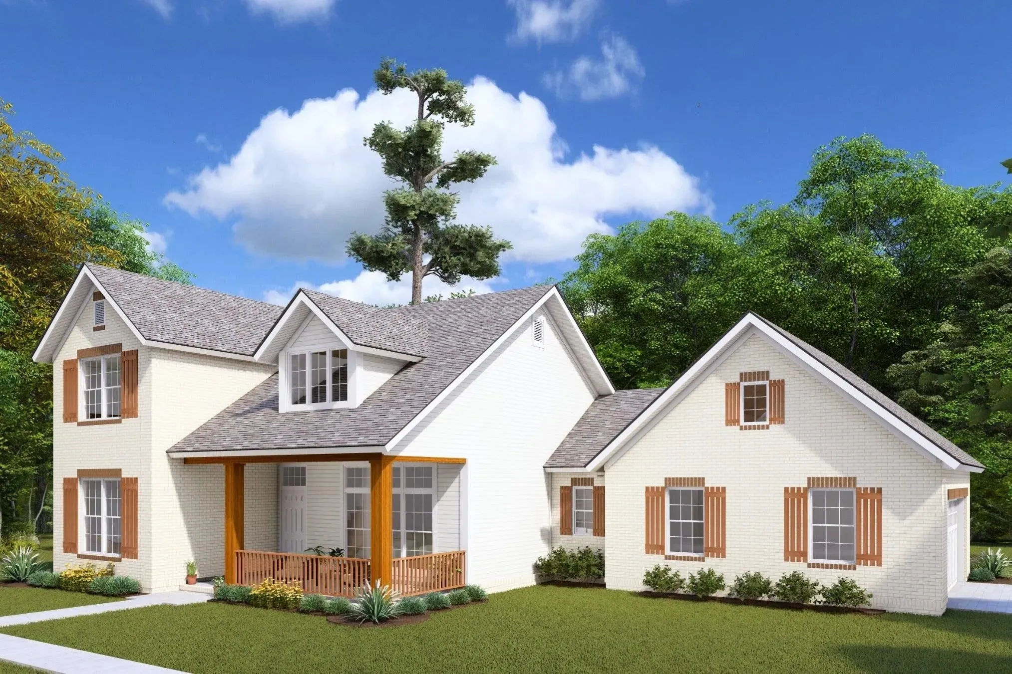 Three Bedroom Home Plan with Spacious Living and Garage Features