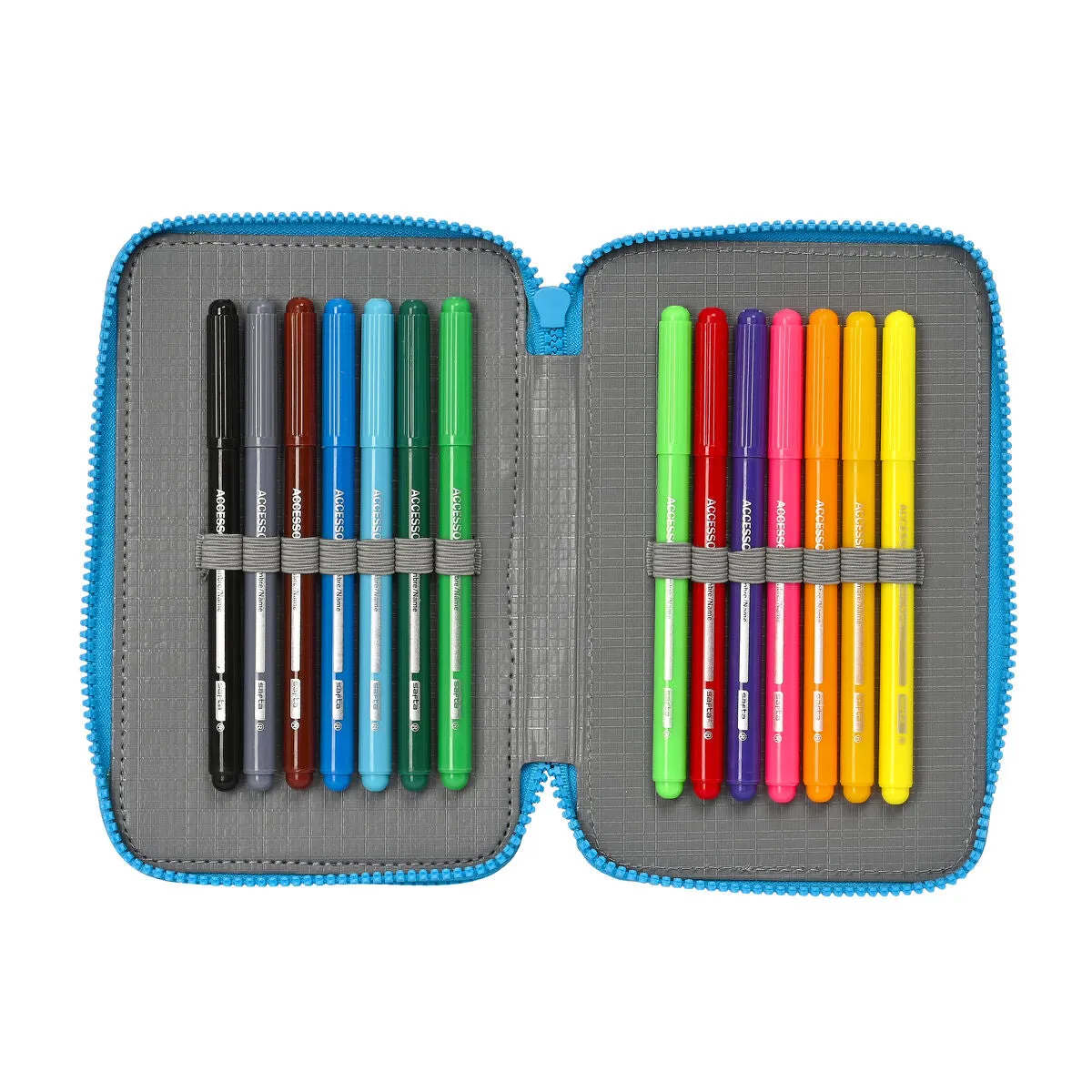 Triple Pencil Case SuperThings Rescue force 12.5 x 19.5 x 5.5 cm Blue (36 Pieces)