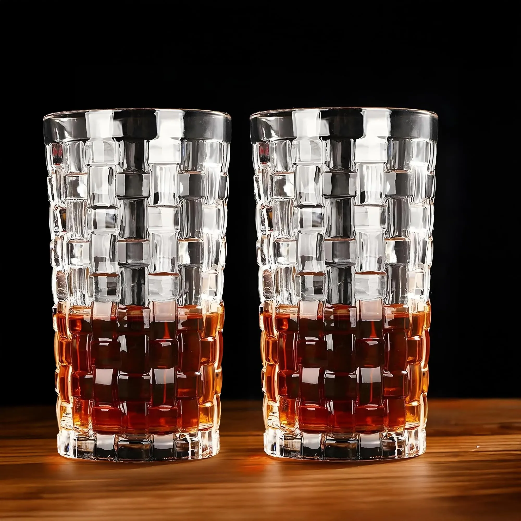 UMAI Whiskey Glasses Set of 2 (320ml Each) | Lead Free Neat Whiskey Glass | Heavy Bottom Drinking Glass | Crystal Glass for Bar Home | Glass for Drinks | Cocktail Glasses | Highball Glass