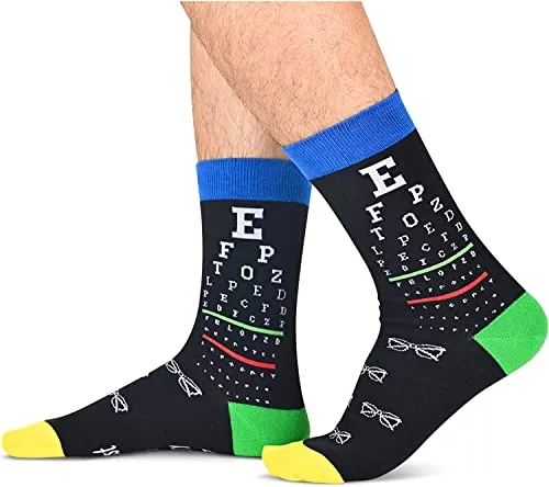 Unisex Optometry Socks, Eye Chart Socks, Eye Doctor Socks, Optometry Gifts for Optometrists, Opticians Gifts, Eye Doctors Gifts, Ophthalmologists Gifts