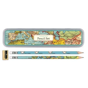 Vintage Maps Pencil Set