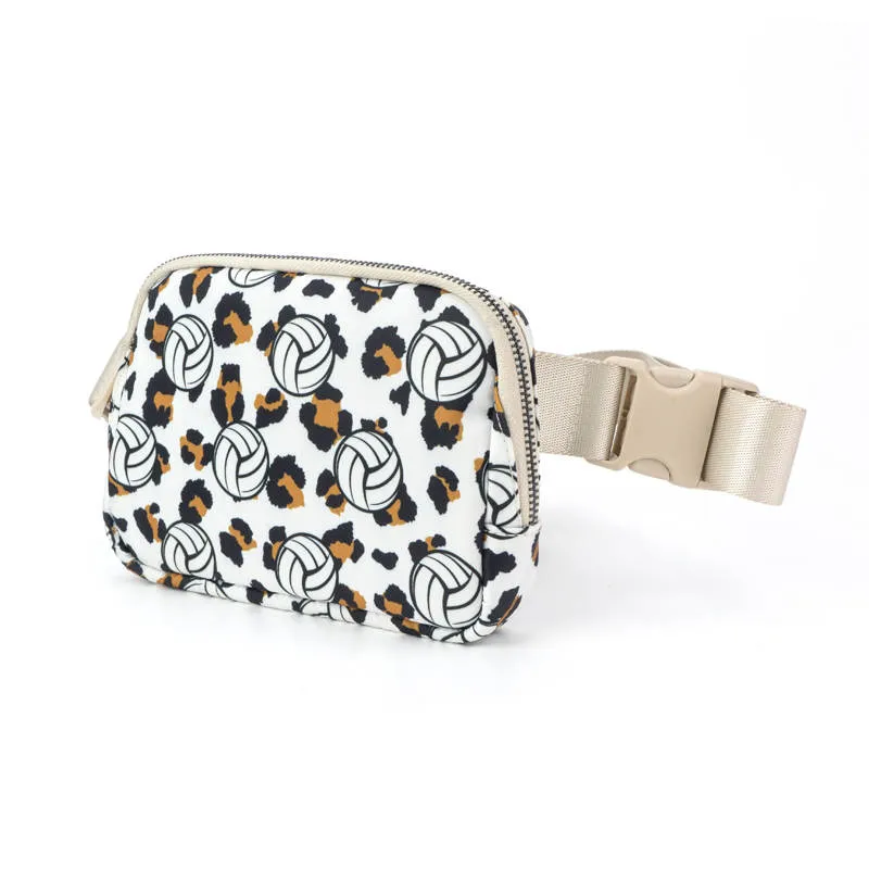 Volleyball & Leopard Print Easy Carry Belt Bag