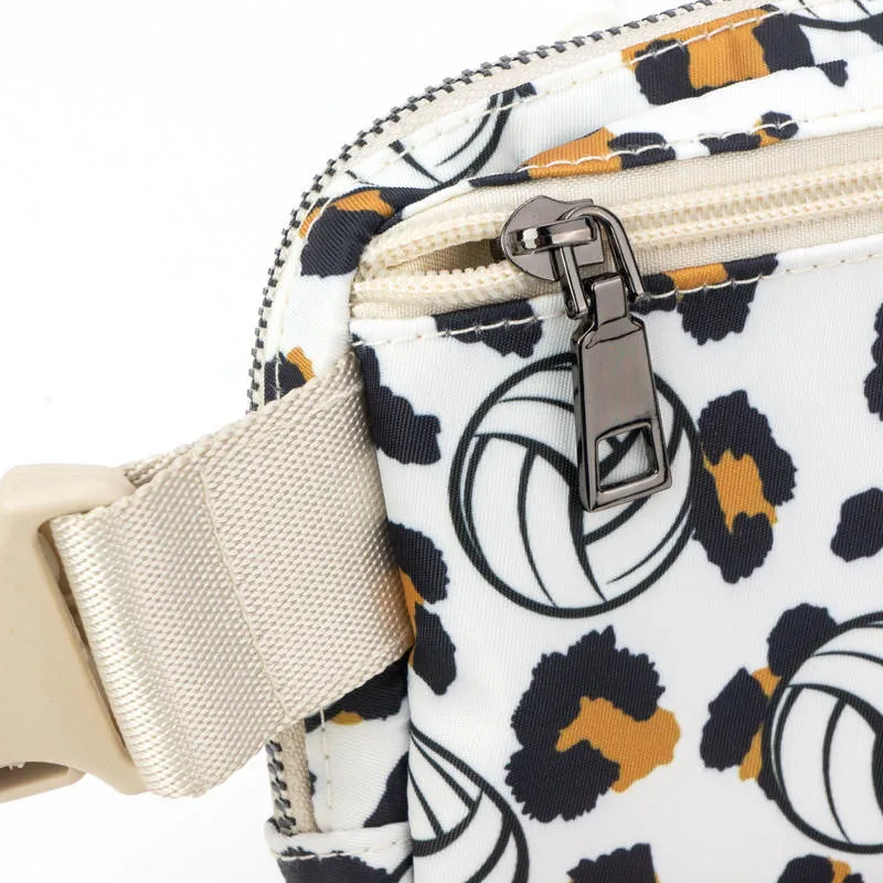 Volleyball & Leopard Print Easy Carry Belt Bag