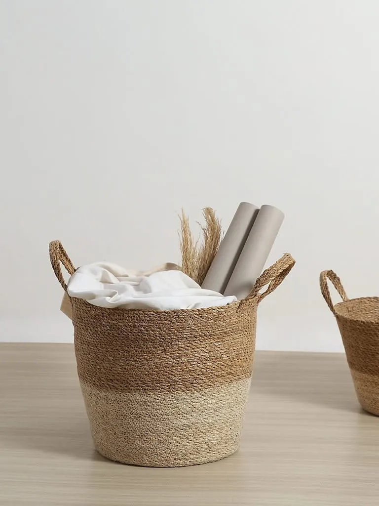 Westside Home Seagrass Natural  Bleached Large Basket